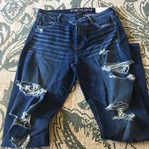 New high rise AEO torn jeans